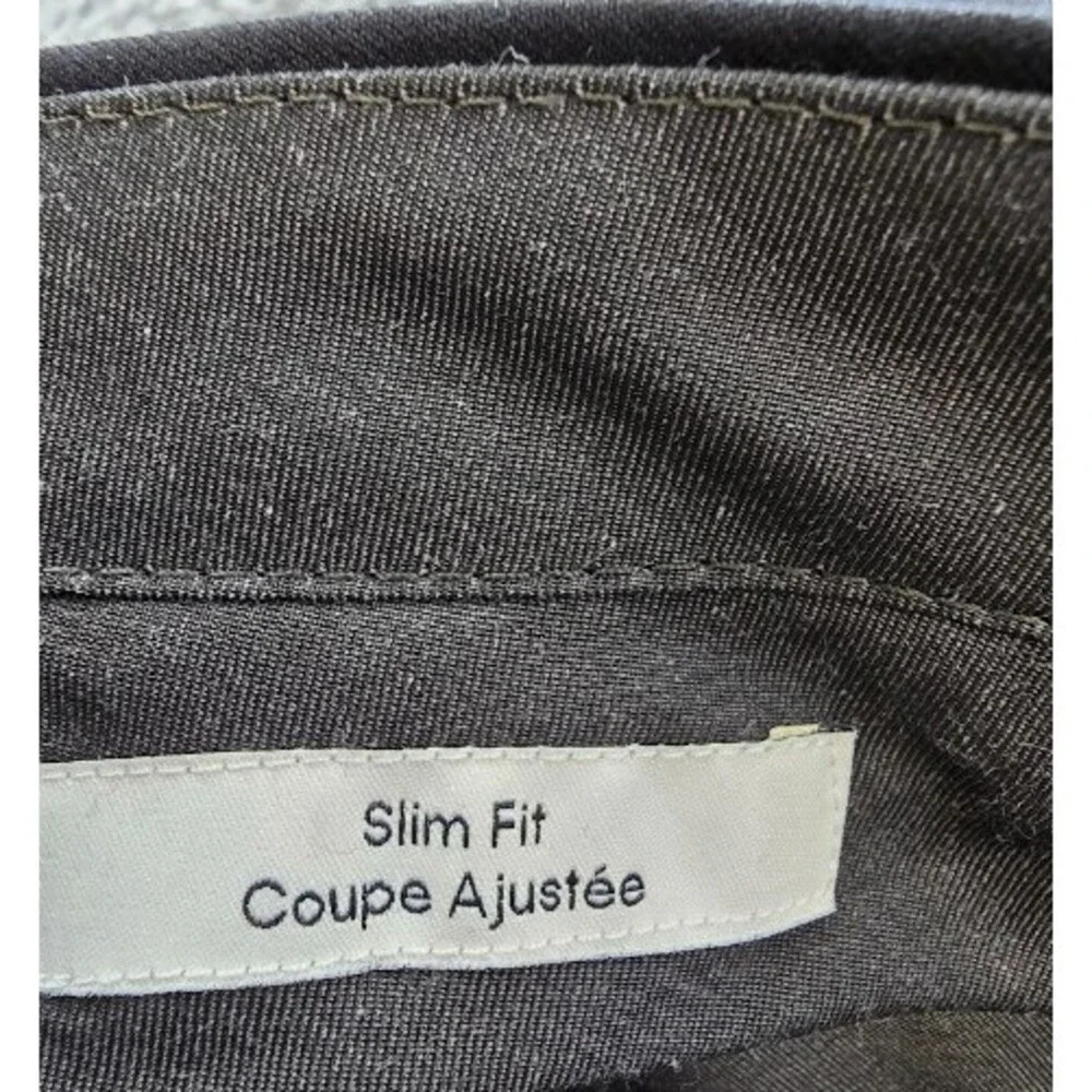 Calvin Klein Slim-Fit Wool-Laine Dress Pants Men's 40W x 32L Black Finished Hem